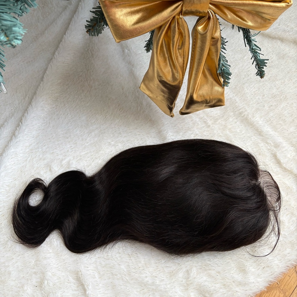 100% Human Hair, 200% density, 13x4 transparent lace frontal, 12” 1b natural